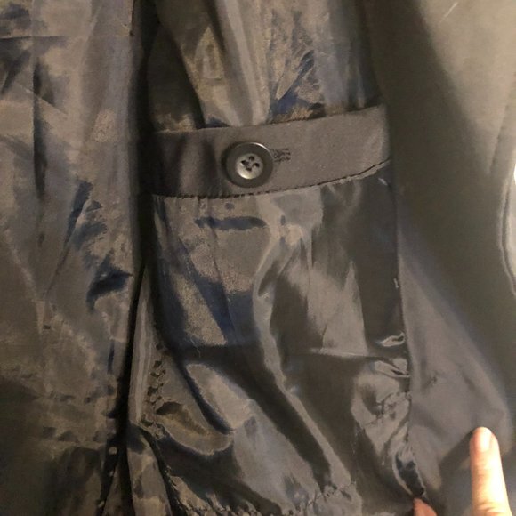 GAP Black Pea Coat Style Rain Coat - Picture 4 of 4